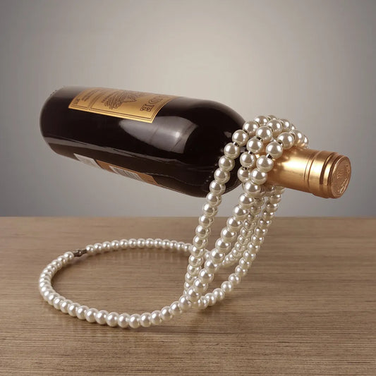 "Luxury Pearl Necklace Wine Rack"
